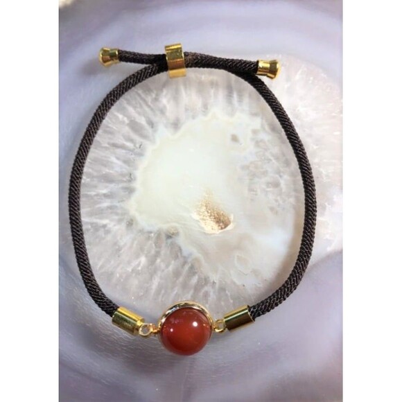 Carnelian Bead Adjustable Bracelet - Picture 2 of 3